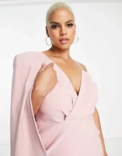 Lavish Alice Plus - Vestito Midi A Pieghe Con Mantella Rosa -Vendite ASOS Maternity || RIVER ISLAND || Monki 201724097 3