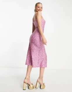 Miss Selfridge - Vestito Sottoveste Midi Con Busto Arricciato E Stampa Con Cuori Viola -Vendite ASOS Maternity || RIVER ISLAND || Monki 201979078 4