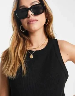 ASOS DESIGN Maternity - Vestito Stile Canotta Midi Nero A Coste Con Scollo A Vogatore -Vendite ASOS Maternity || RIVER ISLAND || Monki 201981147 3