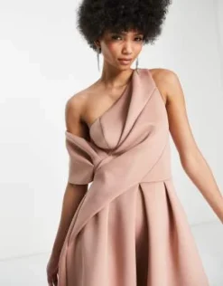 ASOS DESIGN Tall - Vestito Midi Da Cerimonia Color Cammello Con Spalle Scoperte -Vendite ASOS Maternity || RIVER ISLAND || Monki 202002495 3