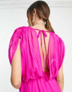 ASOS DESIGN Tall - Vestito Midi A Portafoglio Color Magenta A Pieghe -Vendite ASOS Maternity || RIVER ISLAND || Monki 202052595 3