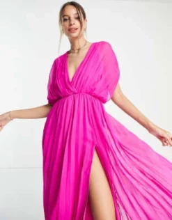 ASOS DESIGN Tall - Vestito Midi A Portafoglio Color Magenta A Pieghe -Vendite ASOS Maternity || RIVER ISLAND || Monki 202052595 4