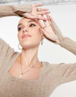 ASOS DESIGN - Vestito Midi In Maglia Color Talpa Con Scollo Squadrato -Vendite ASOS Maternity || RIVER ISLAND || Monki 202090221 3