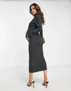ASOS Maternity ASOS DESIGN Maternity - Vestito Midi Accollato In Maglia Grigio -Vendite ASOS Maternity || RIVER ISLAND || Monki 202090299 3