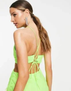 ASOS DESIGN Tall - Vestito Lungo Verde Acceso Allacciato Al Collo Con Taglio Sbieco E Volant -Vendite ASOS Maternity || RIVER ISLAND || Monki 202140368 3