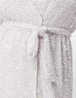 ASOS EDITION Curve - Vestito Corto A Portafoglio Bianco Con Paillettes -Vendite ASOS Maternity || RIVER ISLAND || Monki 202184402 4