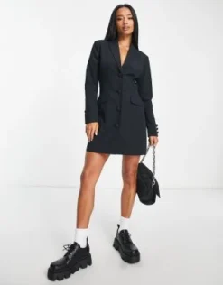 Miss Selfridge Petite - Vestito Blazer Nero Aderente -Vendite ASOS Maternity || RIVER ISLAND || Monki 202346535 4