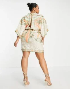 ASOS DESIGN Curve - Vestito Corto Stile Kimono Colorato Con Paillettes -Vendite ASOS Maternity || RIVER ISLAND || Monki 202350353 2