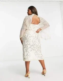 ASOS DESIGN Curve - Vestito Midi Con Decorazioni Di Perle Bianco -Vendite ASOS Maternity || RIVER ISLAND || Monki 202441934 2