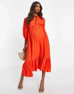 Queen Bee Maternity - Vestito Grembiule Rosso -Vendite ASOS Maternity || RIVER ISLAND || Monki 202465511 4