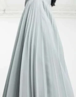 TFNC Petite - Vestito Lungo Da Damigella Avvolgente A Pieghe, Colore Salvia -Vendite ASOS Maternity || RIVER ISLAND || Monki 202616494 3