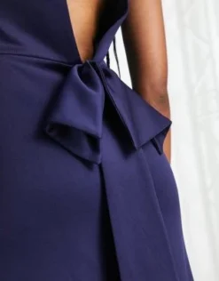 TFNC Tall - Vestito Lungo Da Damigella Con Fiocco Sul Retro Blu Navy -Vendite ASOS Maternity || RIVER ISLAND || Monki 202715338 3