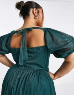 Anaya With Love Plus - Vestito Con Laccetto Sul Retro Verde Smeraldo - MGREEN -Vendite ASOS Maternity || RIVER ISLAND || Monki 202775202 4