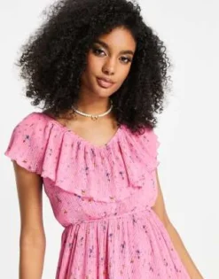 Y.A.S - Vestito Midi Plissé Rosa -Vendite ASOS Maternity || RIVER ISLAND || Monki 202804205 3