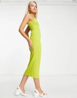 COLLUSION - Vestito Midi A Canotta Verde A Coste -Vendite ASOS Maternity || RIVER ISLAND || Monki 202813320 4
