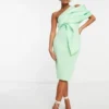 ASOS DESIGN Petite - Vestito Midi A Tubino Verde Chiaro Con Cut-out