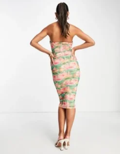 ASOS DESIGN - Vestito Midi A Fascia Arricciato A Fiori Con Ferretto A U -Vendite ASOS Maternity || RIVER ISLAND || Monki 202828560 2