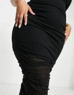 ASOS DESIGN Curve - Vestito Midi Arricciato Con Spalline Dorate A Catenina -Vendite ASOS Maternity || RIVER ISLAND || Monki 202828599 3