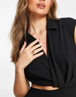 ASOS DESIGN - Vestito Midi Con Spacco, Cut-out E Colletto Nero -Vendite ASOS Maternity || RIVER ISLAND || Monki 202893604 3