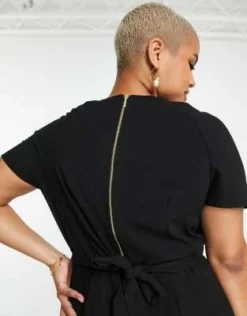 Closet London Plus - Vestito Corto Avvolgente Con Allacciatura Nero -Vendite ASOS Maternity || RIVER ISLAND || Monki 202930646 3