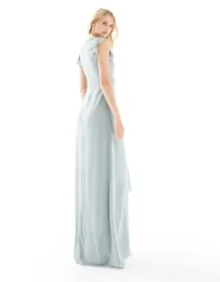 TFNC Tall - Vestito Da Damigella Lungo Con Maniche Con Volant Salvia -Vendite ASOS Maternity || RIVER ISLAND || Monki 202934390 4