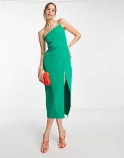 Vesper Tall - Vestito Midi Con Spallina Sottile E Spacco Frontale Verde -Vendite ASOS Maternity || RIVER ISLAND || Monki 202999435 4