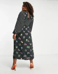 ASOS DESIGN Curve - Vestito Midi A Maniche Lunghe Con Stampa A Fiori Misti -Vendite ASOS Maternity || RIVER ISLAND || Monki 203024939 2
