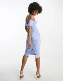 ASOS DESIGN Tall - Vestito Midi Attillato A Fascia In Rete Blu Pallido -Vendite ASOS Maternity || RIVER ISLAND || Monki 203087724 4