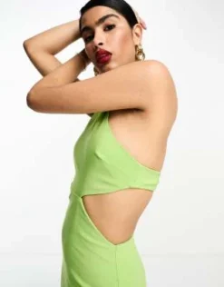 ASOS DESIGN - Vestito Midi Strutturato Con Scollo A Vogatore Verde Pistacchio -Vendite ASOS Maternity || RIVER ISLAND || Monki 203100977 3