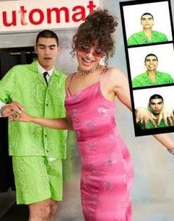 COLLUSION - Vestito Sottoveste Midi Rosa Con Scollo Ad Anello E Farfalle Glitterate -Vendite ASOS Maternity || RIVER ISLAND || Monki 203103019 4