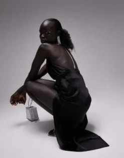 Topshop Petite - Vestito Sottoveste Lungo Nero Con Fascetta Di Strass Sul Retro -Vendite ASOS Maternity || RIVER ISLAND || Monki 203147902 4