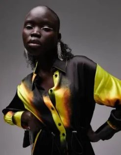 Topshop Petite - Vestito Camicia Midi Nero Con Stampa Di Eclissi Cobalto -Vendite ASOS Maternity || RIVER ISLAND || Monki 203150194 3