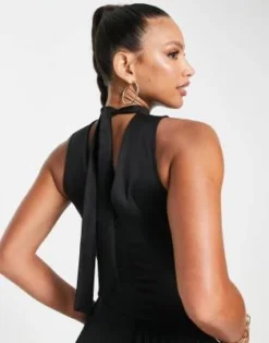 Closet London Tall - Vestito Midi Accollato Nero A Pieghe -Vendite ASOS Maternity || RIVER ISLAND || Monki 203162350 3