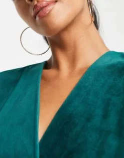 Closet London Petite - Vestito Midi Verde Smeraldo In Velluto Con Maniche A Kimono E Cintura -Vendite ASOS Maternity || RIVER ISLAND || Monki 203187460 4