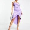 ASOS Edition - Vestito Midi A Canottiera Lilla Drappeggiato