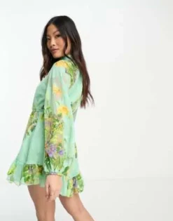 ASOS DESIGN Petite - Vestito Corto Accollato In Jacquard A Fiori Con Orlo Asimmetrico -Vendite ASOS Maternity || RIVER ISLAND || Monki 203273339 4