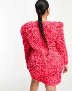 ASOS LUXE Curve - Vestito Corto Rosso A Fiori 3D Con Scollo A V E Dettaglio Stile Corsetto -Vendite ASOS Maternity || RIVER ISLAND || Monki 203333812 4