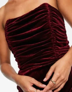 Rare London - Vestito Midi Con Corsetto Drappeggiato Rosso -Vendite ASOS Maternity || RIVER ISLAND || Monki 203367530 4