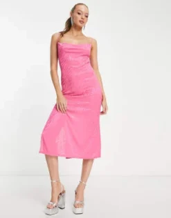 Miss Selfridge - Vestito Sottoveste Midi Rosa Con Spalline Sottili -Vendite ASOS Maternity || RIVER ISLAND || Monki 203368113 4