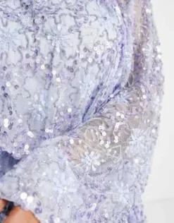 ASOS Edition Curve - Vestito Corto Lilla A Fiori Con Maniche A Campana -Vendite ASOS Maternity || RIVER ISLAND || Monki 203370813 4