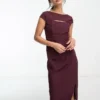 Lipsy - Vestito Midi Bordeaux Con Cut-out