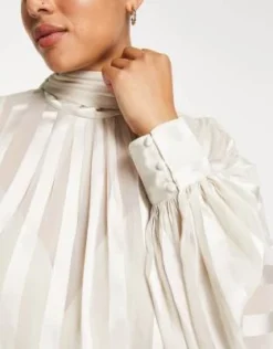 ASOS DESIGN Curve - Vestito Corto Accollato In Raso A Righe -Vendite ASOS Maternity || RIVER ISLAND || Monki 203415406 4