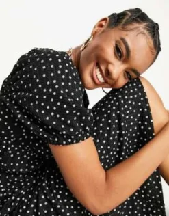 ASOS DESIGN - Vestito Midi Testurizzato Monocromatico A Pois -Vendite ASOS Maternity || RIVER ISLAND || Monki 203468104 3