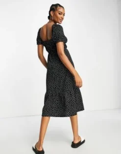 ASOS DESIGN - Vestito Midi Testurizzato Monocromatico A Pois -Vendite ASOS Maternity || RIVER ISLAND || Monki 203468104 4