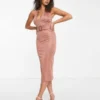ASOS DESIGN Tall - Vestito Midi Rosa Con Cintura E Scollo A U