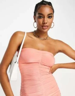 River Island - Vestito Midi A Fascia Rosa Arricciato -Vendite ASOS Maternity || RIVER ISLAND || Monki 203536518 3