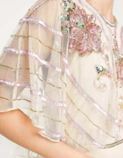 ASOS DESIGN Tall - Vestito Midi Crema Con Maniche A Campana E Decorazione Stile Art Nouveau -Vendite ASOS Maternity || RIVER ISLAND || Monki 203608436 3