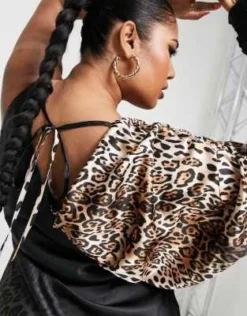 ASOS DESIGN Curve - Vestito Midi Monospalla Arricciato Con Stampa Animalier Effetto Sfumato -Vendite ASOS Maternity || RIVER ISLAND || Monki 203623905 3