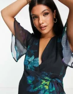 Hope & Ivy Maternity - Vestito Lungo Avvolgente Blu A Fiori -Vendite ASOS Maternity || RIVER ISLAND || Monki 203641826 3