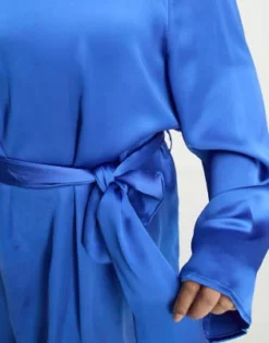 Pretty Lavish Curve - Vestito Corto In Raso Allacciato In Vita Blu Cobalto -Vendite ASOS Maternity || RIVER ISLAND || Monki 203727234 4